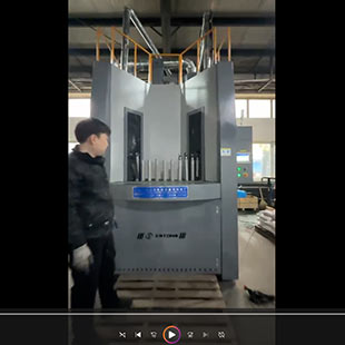 哈尔滨客户案例：汽车减震器转盘式自动喷砂机工作视频